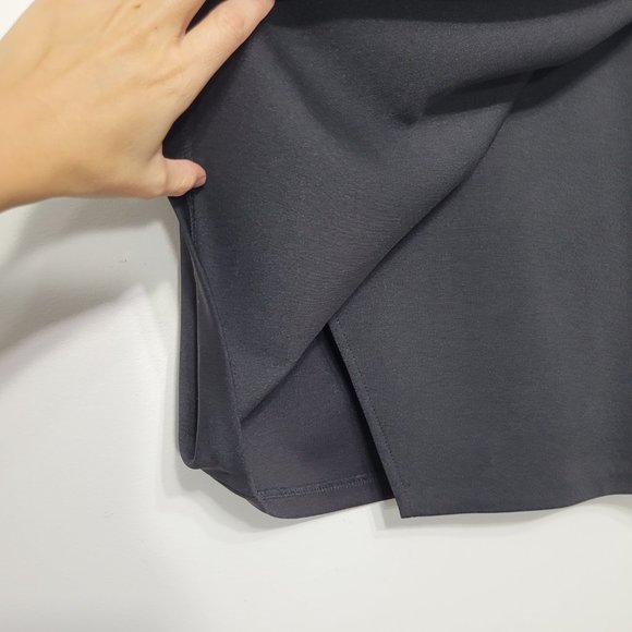 Maggy London Women's Black White Front Asymmetric Slit Darting Sheath Dress 10 - Picture 7 of 13